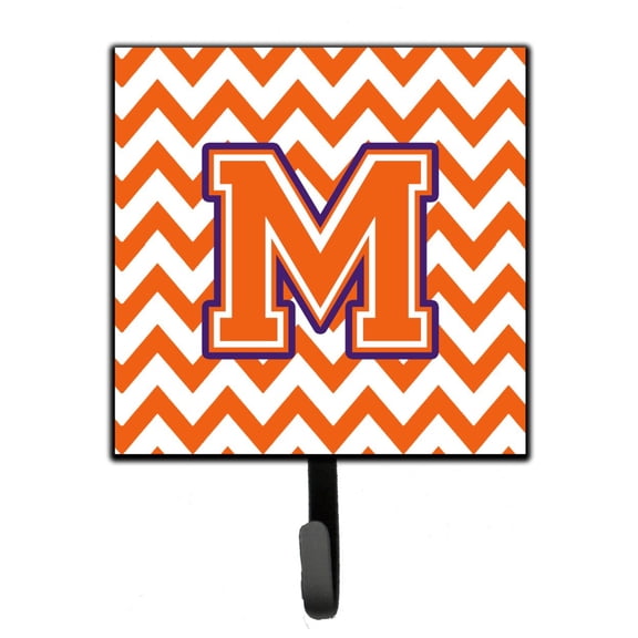 Letter M Chevron Orange and Regalia Leash or Key Holder