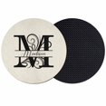 thumbnail image 1 of Letter M Coasters Set of 2, Monogram Words Absorbent Coasters for Drinks, Coaster for Bar Office Dining Coffee Table Accessories Decor, Non Slip Round Desk Coaster, 1 of 9