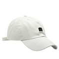 thumbnail image 1 of Letter M Embroidered Soft Top Baseball Cap Curved Brim Sunshade Adjustable Dad Hat for Men Women, 1 of 2
