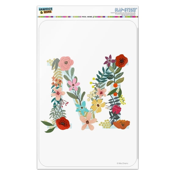 Letter M Floral Monogram Initial Home Business Office Sign