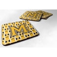 thumbnail image 1 of Letter M Football Black Old Gold and White Foam Coaster Set of 4, 1 of 3