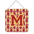 thumbnail image 1 of Letter M Football Cardinal & Gold Wall or Door Hanging Prints, 1 of 1