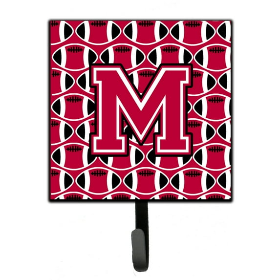 Letter M Football Crimson and White Leash or Key Holder