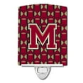 thumbnail image 1 of Letter M Football Garnet & Gold Ceramic Night Light, 1 of 1