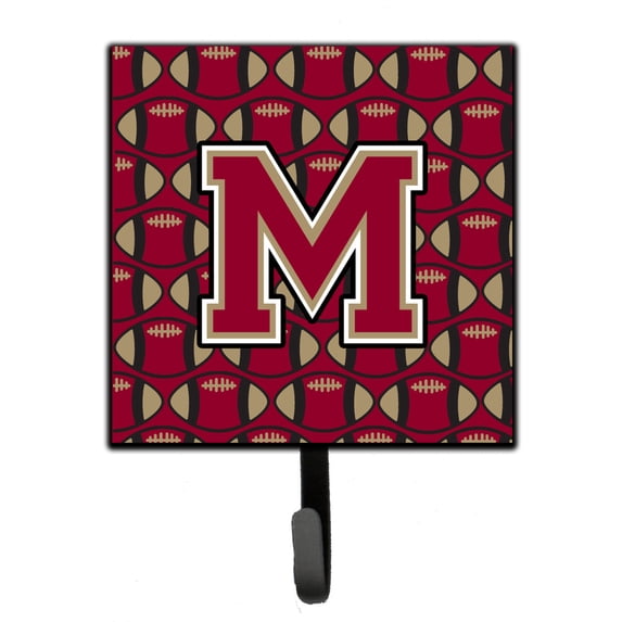 Letter M Football Garnet and Gold Leash or Key Holder