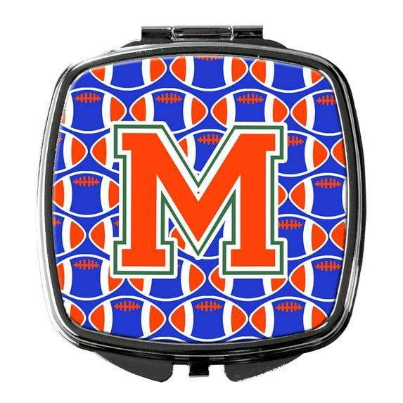 Letter M Football Green Blue and Orange Compact Mirror CJ1083-MSCM