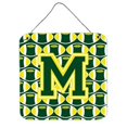 thumbnail image 1 of Letter M Football Green & Yellow Wall or Door Hanging Prints, 1 of 1