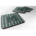 thumbnail image 1 of Letter M Football Green and White Foam Coaster Set of 4, 1 of 3