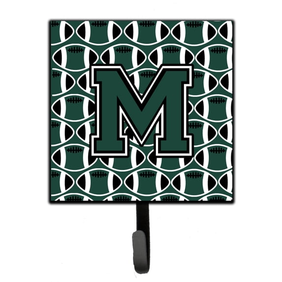 Letter M Football Green and White Leash or Key Holder