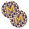 thumbnail image 1 of Letter M Football Purple & Gold Set of 2 Cup Holder Car Coaster, 1 of 1