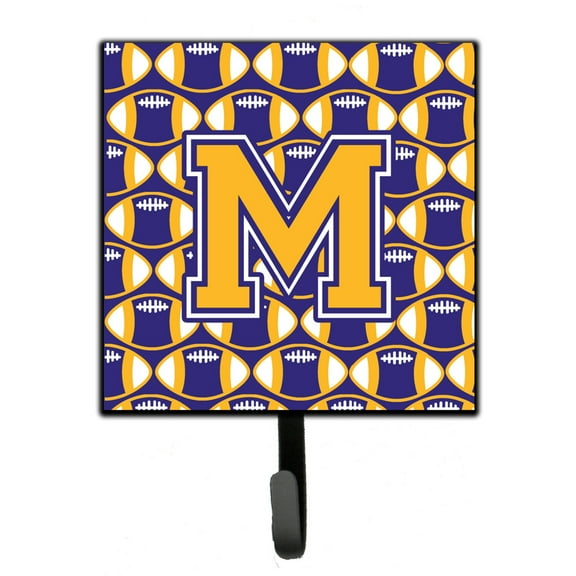 Letter M Football Purple and Gold Leash or Key Holder