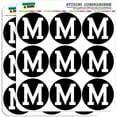 thumbnail image 1 of Letter M Initial Black White 18 2" Planner Calendar Scrapbooking Crafting Stickers, 1 of 2
