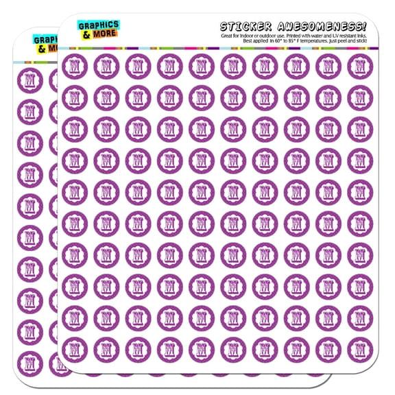Letter M Initial Flower Purple 1/2" (0.5") Scrapbooking Crafting Stickers