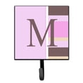 thumbnail image 1 of Letter M Initial Monogram - Pink Stripes Leash or Key Holder, 1 of 7