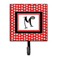 thumbnail image 1 of Letter M Initial  - Red Black Polka Dots Leash or Key Holder, 1 of 7