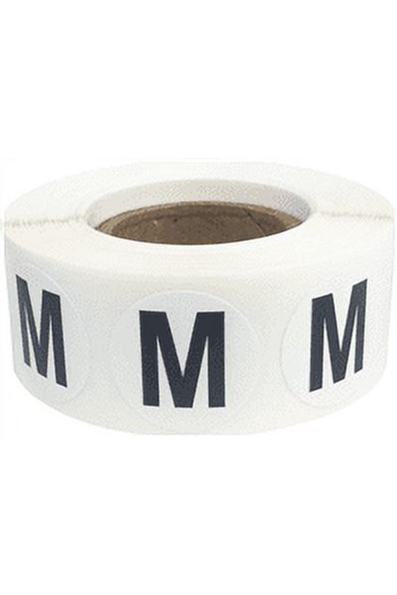 Letter M Inventory Labels 0.75 inch Round Circle Dots 500 Adhesive Stickers