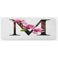 thumbnail image 1 of Letter M Kitchen Mat, Magnolia Florets Dignity and Nobility Expressing Flowers in Alphabet Design, Plush Decorative Kitchen Mat with Non Slip Backing, 47" X 19", Pink Green Black, by Ambesonne, 1 of 1