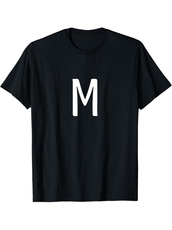 Letter M - Minimal Capital Alphabet To Spell Words Or Names T-Shirt men and women can wear, black, white, gifts