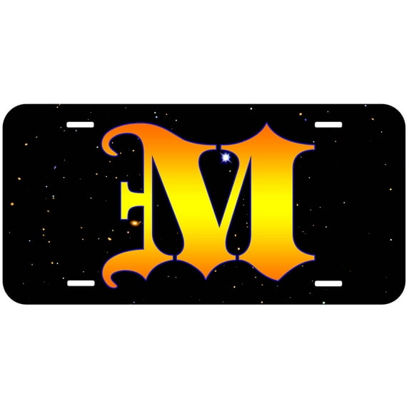 Letter M Novelty Car Auto License Plate