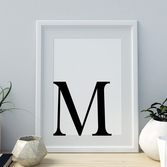 Letter M Print Minimalist Letter Art Monogram Letter Print Initial Alphabet Print Baby Letter Art Wall Art Home Decor