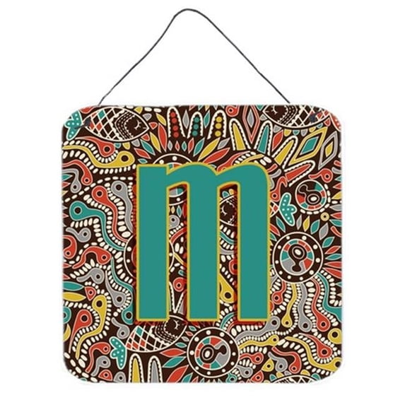 Native Lettering M Letter M Retro Tribal Alphabet Initial Wall and Door Hanging Prints ...
