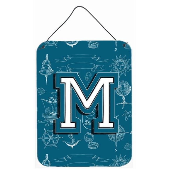 Letter M Sea Doodles Initial Alphabet Wall and Door Hanging Prints