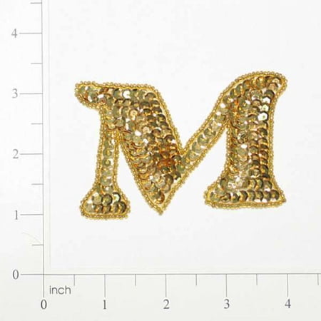 Pack of 3 Letter M Sequin Applique