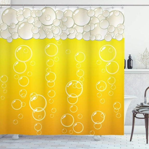 Letter M Shower Curtain, Abstract Ornamental Design in Dark Color Scheme Swirls and Lines Eastern, Cloth Fabric Bathroom Decor Set with Hooks,  Black Grey White