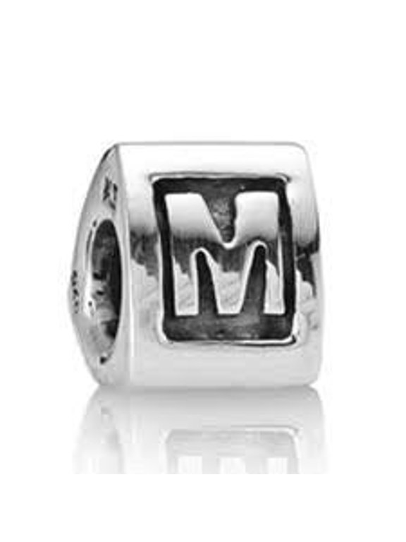 Letter "M"Triangle European Bead Compatible for Most European Snake Chain Bracelets