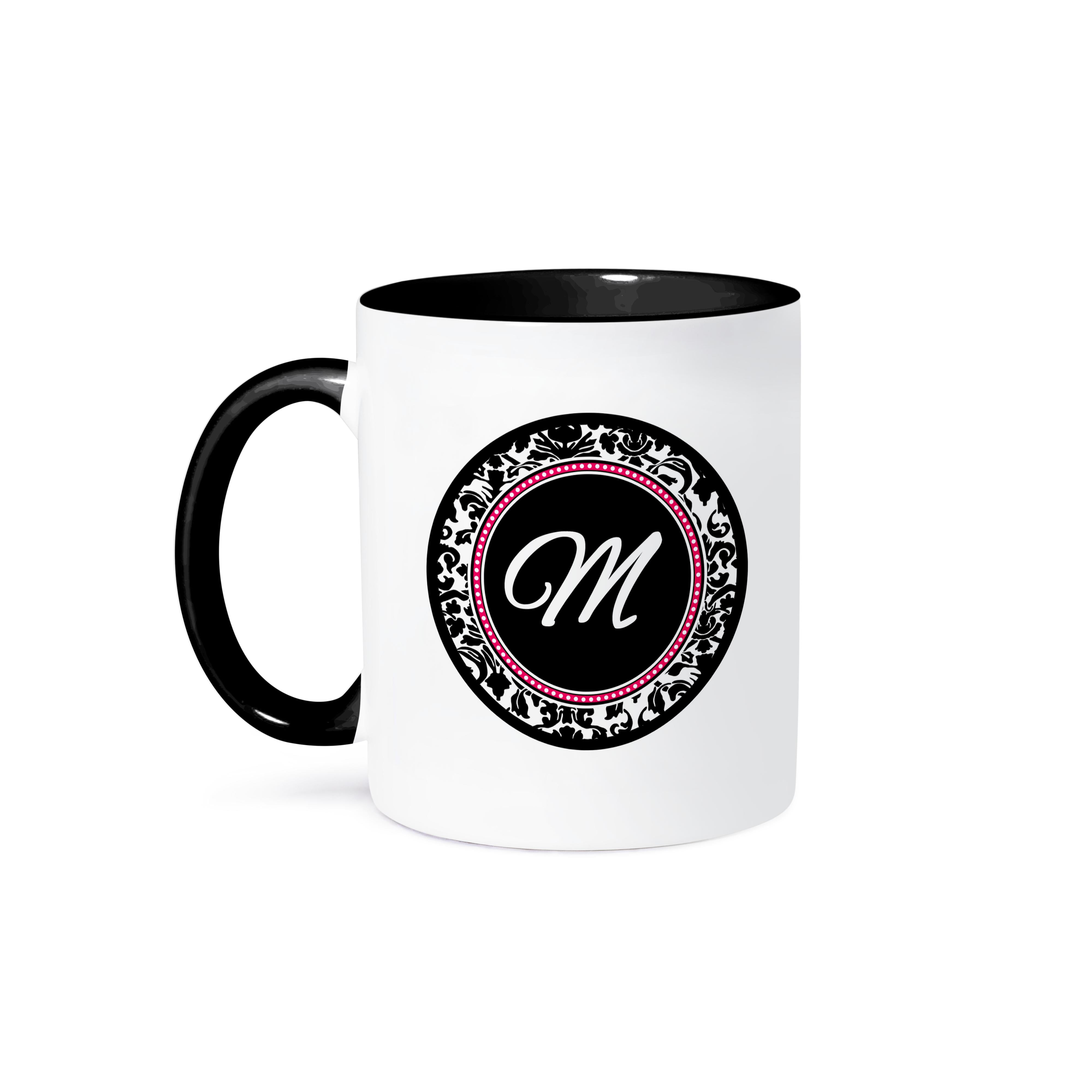 3dRose, Letter M stylish monogrammed circle - girly personal initial ...