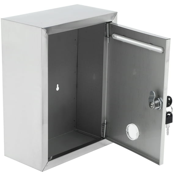 Hanging Postbox Letter Container Bin Cabinet Mailbox Wall Office Silver