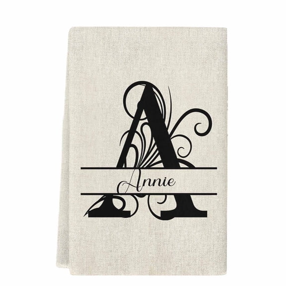 Letter A Microfiber Kitchen Towel, Monogram Words Soft Absorbent Dish Towels, Quick Drying Washable Dishcloths for Kitchen Cleaning, Drying Dishes, 18x28 Inches