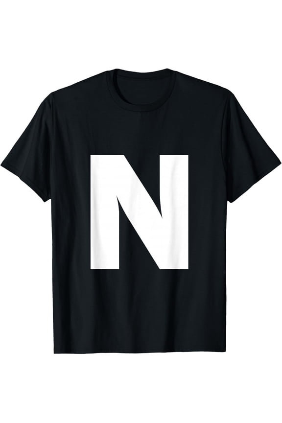 Letter N Capital Alphabet Monogram Initial T-Shirt