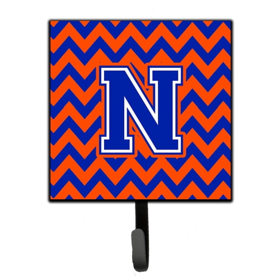 Letter N Chevron Orange and Blue Leash or Key Holder