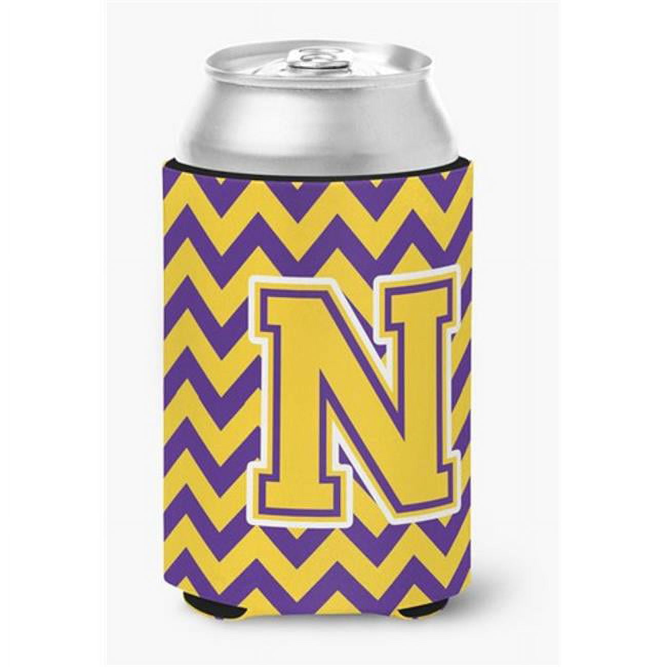 letter-n-chevron-purple-gold-can-or-bottle-hugger-0-25-x-4-x-5-5-in