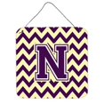 thumbnail image 1 of Letter N Chevron Purple & Gold Wall or Door Hanging Prints, 6 x 0.02 x 6 in., 1 of 1