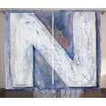 thumbnail image 1 of Ambesonne Letter N Curtains 2 Panel Set, N from Alphabet, 108" x 108", Violet Blue White, 1 of 3