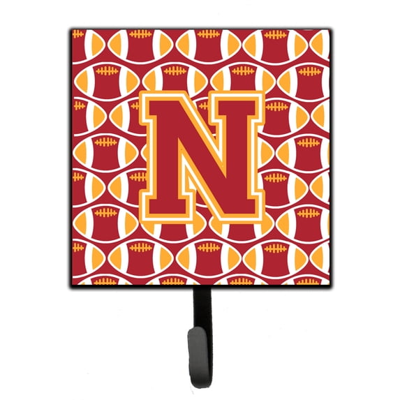 Letter N Football Cardinal and Gold Leash or Key Holder