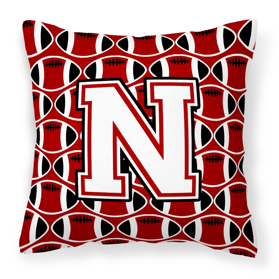 Letter N Football Cardinal and White Fabric Decorative Pillow - Walmart.com