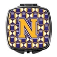 thumbnail image 1 of Letter N Football Purple and Gold Compact Mirror CJ1064-NSCM, 1 of 4