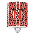 thumbnail image 1 of Letter N Football Scarlet & Grey Ceramic Night Light, 1 of 1