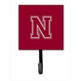 thumbnail image 1 of Letter N Initial Monogram - Maroon And White Leash Holder Or Key Hook, 1 of 1