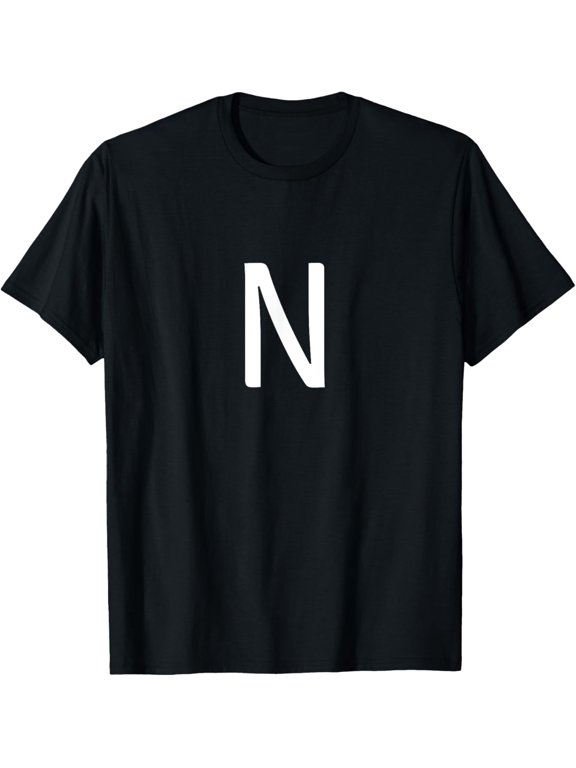 Letter N - Minimal Capital Alphabet To Spell Words Or Names T-Shirt men and women can wear, black, white, gifts
