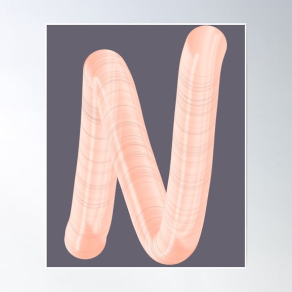 Letter N, Monogram N Poster Wall Art, Modern Wall Decor, 24x36 UNFRAMED