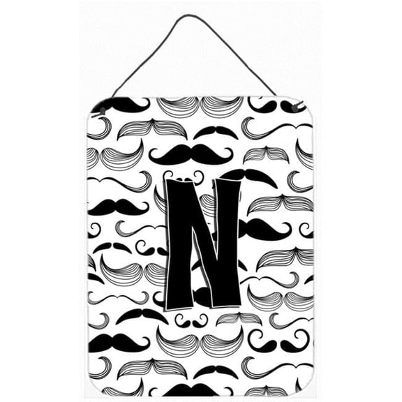 Letter N Moustache Initial Wall and Door Hanging Prints