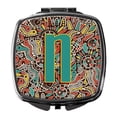thumbnail image 1 of Letter N Retro Tribal Alphabet Initial Compact Mirror, 1 of 4
