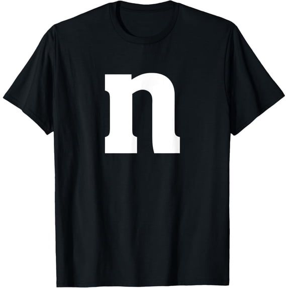 Letter N Shirt Lower Case Kids Alphabet T-Shirt men and women can wear, black, white, gifts