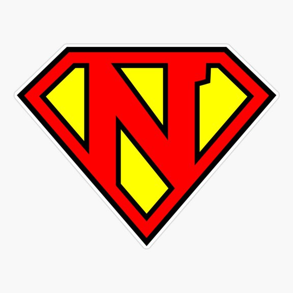 Letter N Super Initial Typography Sticker