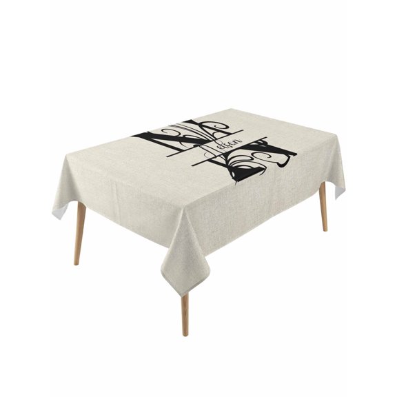 Letter N Table Cloth, Waterproof Tablecloth for Rectangle Tables, Monogram Words Reusable Washable Fabric Table Cover for Restaurant Kitchen Dining Tables 54"x108"