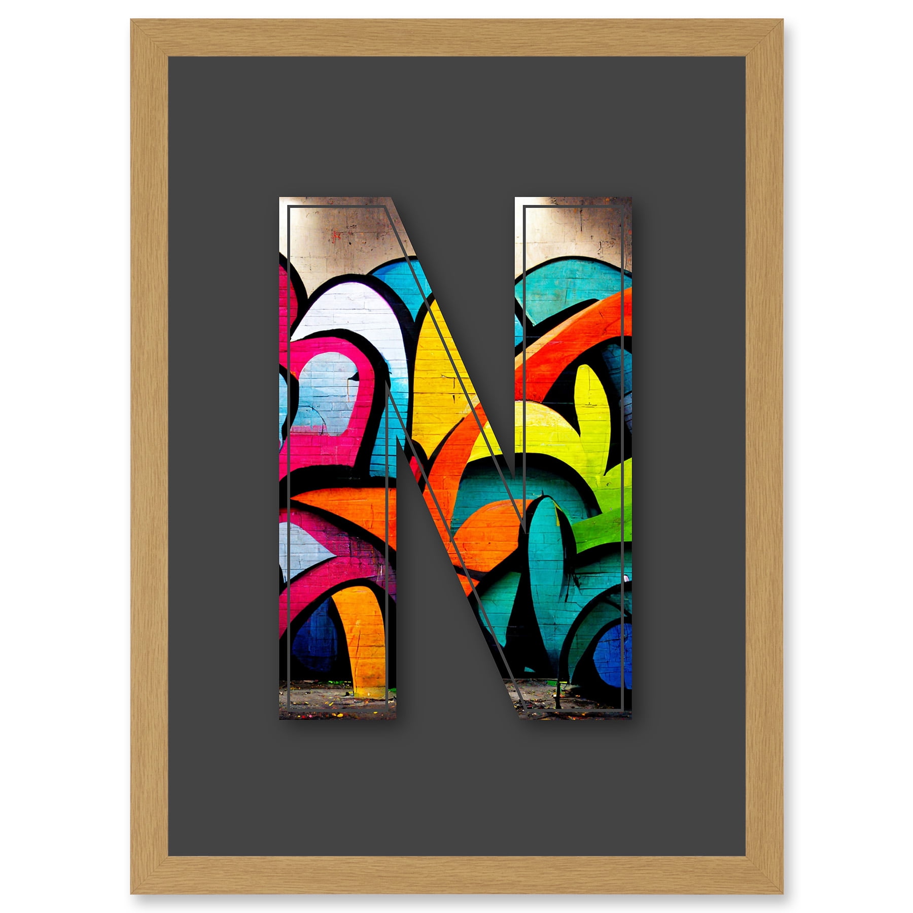 Letter N Tagging Multicoloured Decorative Graffiti Mural Alphabet Initial Stencil Artwork Framed Wall Art Print A4 - Walmart.com letter-n-tagging-multicoloured-decorative-graffiti-mural-alphabet-initial-stencil-artwork-framed-wall-art-print-a4-walmart-com